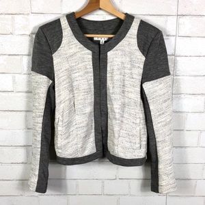 Cabi Grey Block Shrunken Moto Jacket